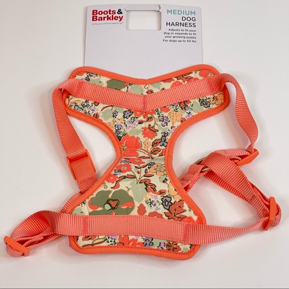 Boots & Barkley Peach Floral Dog Harness Size Medium